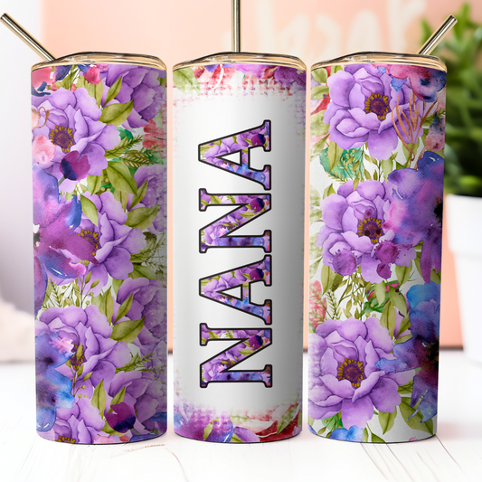 Nana Purple Floral Tumbler